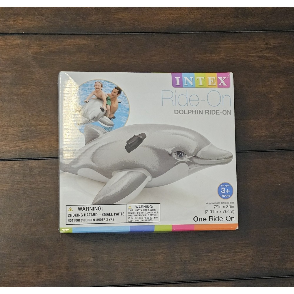 INTEX Big Inflatable Dolphin Ride On 79" X 30" Pool Lake Beach Toy Raft Sealed